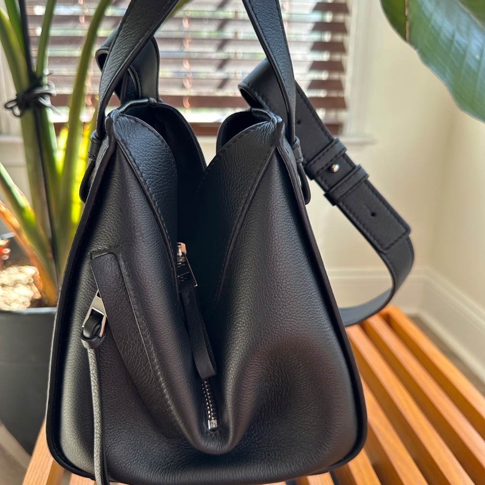 Loewe Black Leather Compact Hammock Shoulder Bag NEW